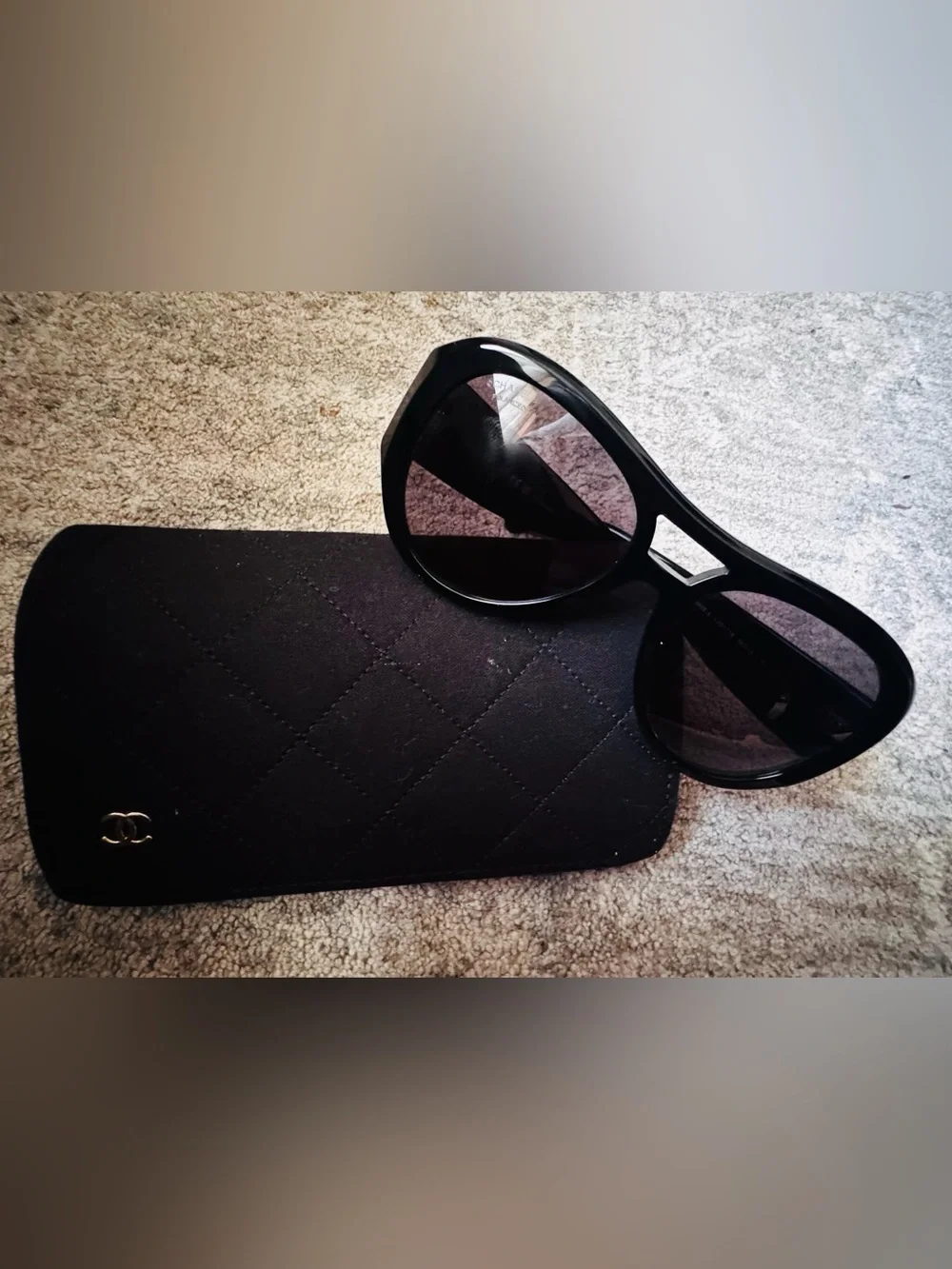 CHANEL 5508-A Black Oversized Pilot Sunglasses 56-18-140